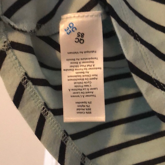 Talbots aqua w/black stripes stretch top small - Picture 4 of 5